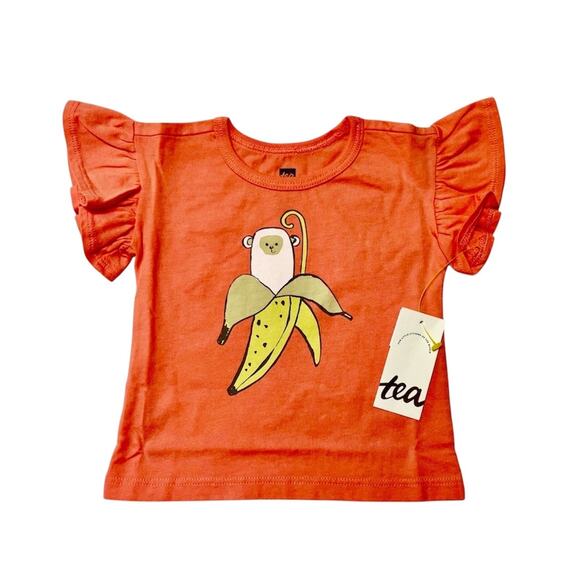 NWT Tea Collection Flutter Sleeve Baby Top 3-6m - Picture 1 of 4